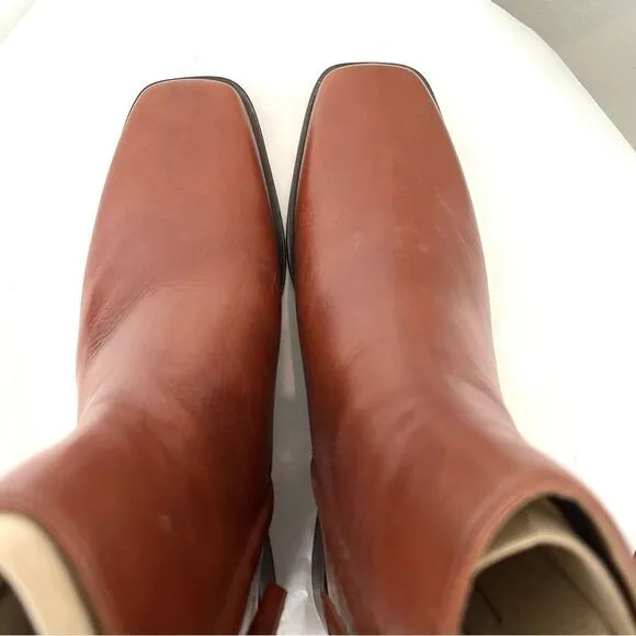 Sam Edelman Thatcher Square Toe Ankle Boots in Chocolate Brown, 7.5 NIB