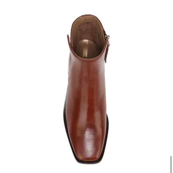 Sam Edelman Thatcher Square Toe Ankle Boots in Chocolate Brown, 7.5 NIB