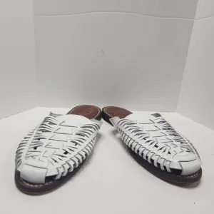 Sam Edelman Womens White Leather Slip-On Almond Toe Keelyn Mules Sandals Size 10