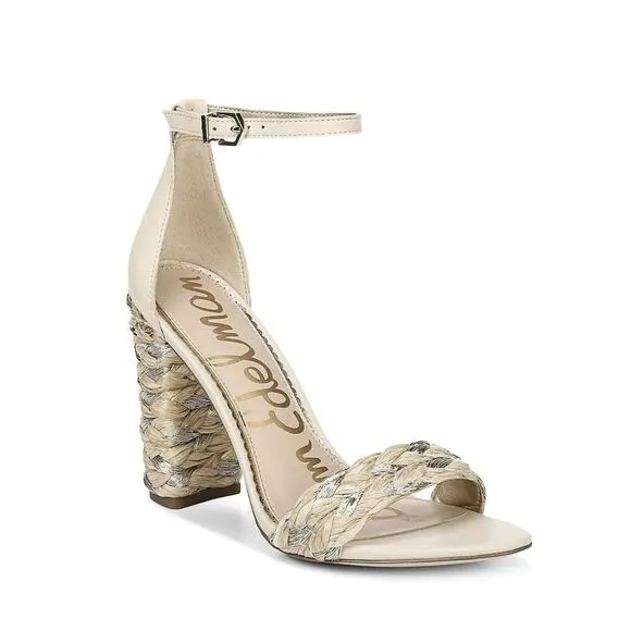 Sam Edelman Yoana Metallic Raffia High-Heel Sandal