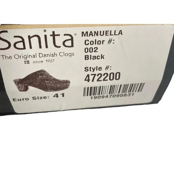 Sanita Women's Clog Manuella Wooden Oiled Leather Black Size EU 41 US 10 Shoes