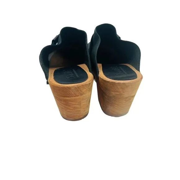 Sanita Women's Clog Manuella Wooden Oiled Leather Black Size EU 41 US 10 Shoes