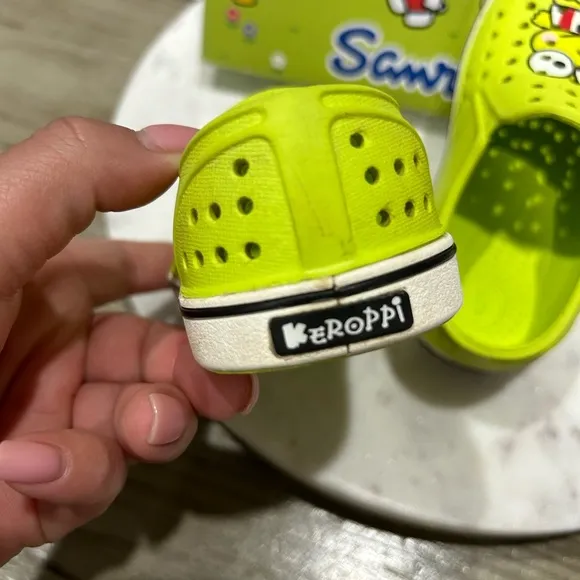 SANRIO Native Shoes RARE Miles Sanrio Keroppi Size 6C Kids Slip ON Shoes