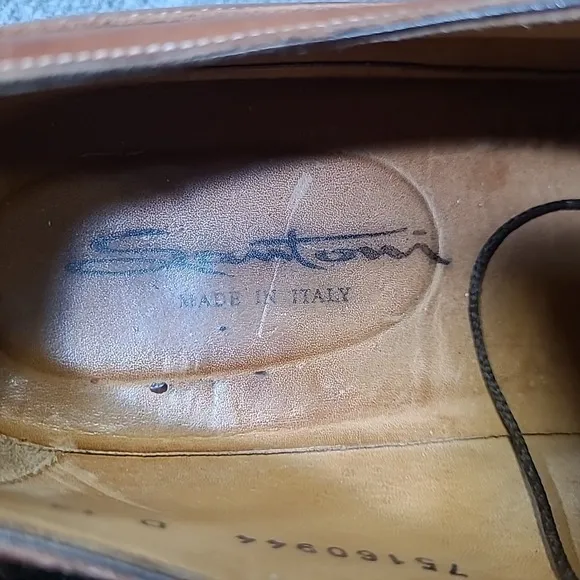 Santoni Men's Leather Shoes Sz 13 D GORDON Brown #75160944
