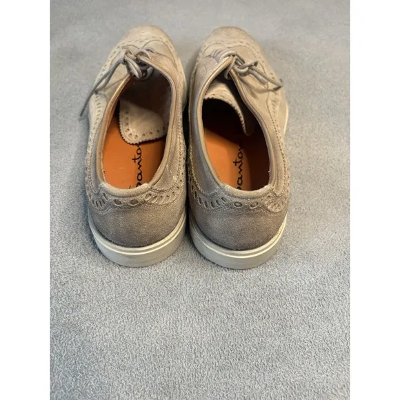 Santoni Wingtip Brogues Beige Suede Men Shoe Santoni US Size 7/EU 40