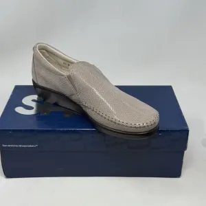 SAS Dream Wedge Loafers Womens 6.5 W Mushroom Tan Brown Snakeskin Slip On Shoes