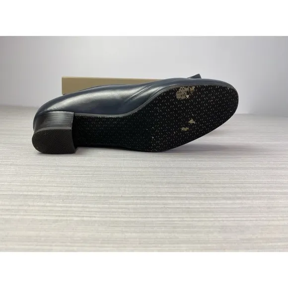 SAS Regina Pump Heels Women's 10 M Navy Leather Block Slip On Career Shoes