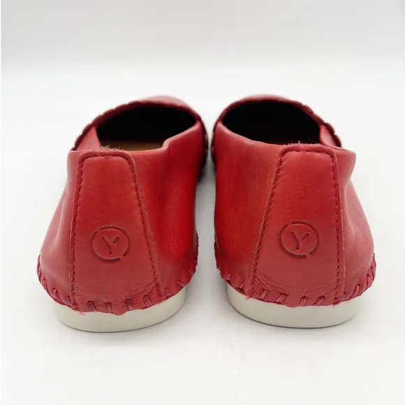 SAYDO Shoes - Red Leather Floral Stitched