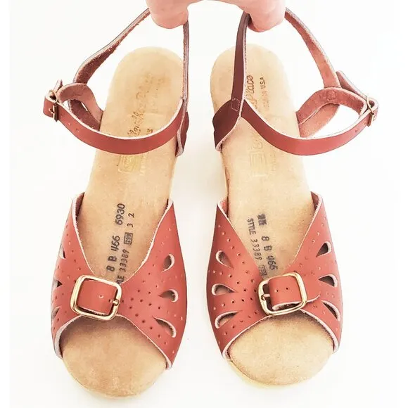 Sears Shoe Place Womens DEAD STOCK Vintage 70's Shoes PLATFORM WEDGE Sandals 8