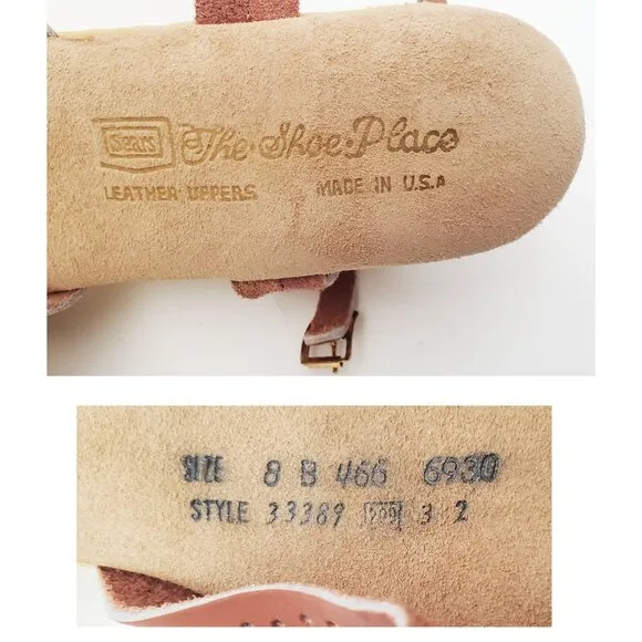 Sears Shoe Place Womens DEAD STOCK Vintage 70's Shoes PLATFORM WEDGE Sandals 8