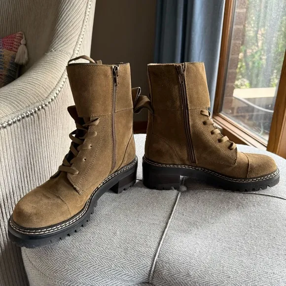 See By Chloé Mallory Suede Combat Ankle Boots