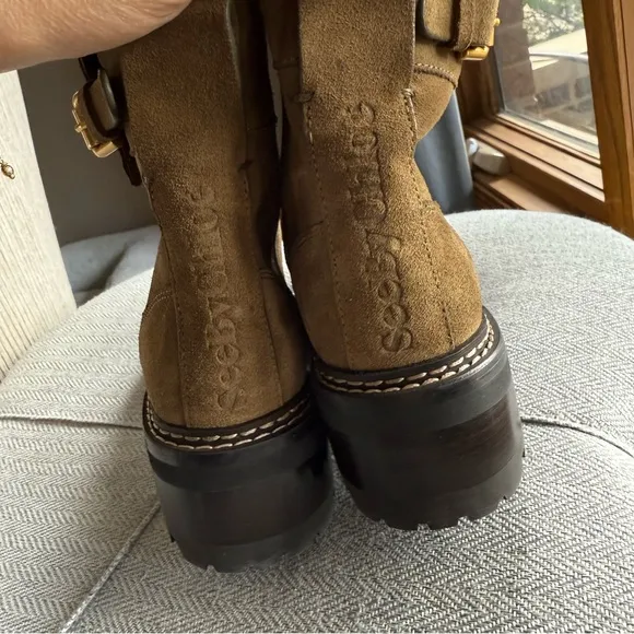See By Chloé Mallory Suede Combat Ankle Boots