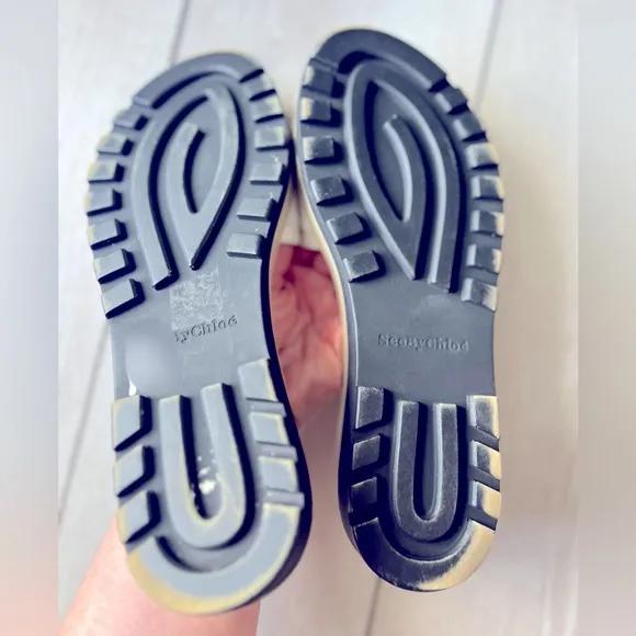 See by Chloe Robin Leather Platform Slide Sandal 38 Sandal