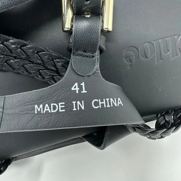 See by Chloe Women Sansa Woven Strap Platform Sandals Women 41 US 10.5 Black
