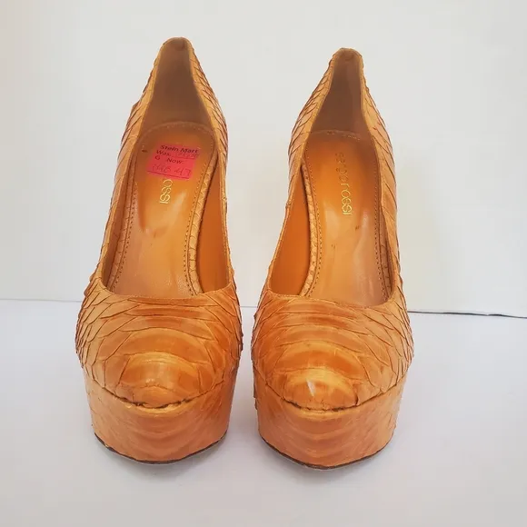 SERGIO ROSSI 100% Python Authentic Heels Sz 6 EUC!