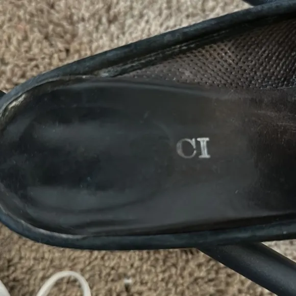 SESTO Meucci black suede slip on flats genuine leather size 9.5 N