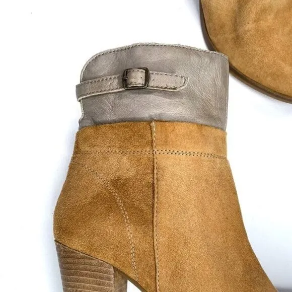 SEYCHELLES Tan and Gray Leather Ankle Boots 8