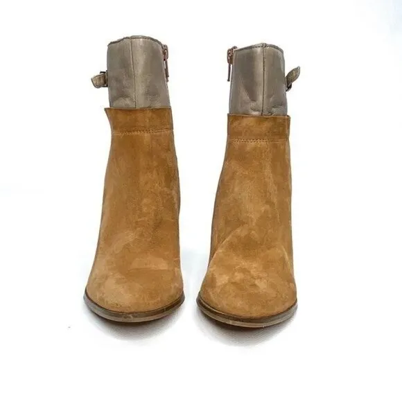 SEYCHELLES Tan and Gray Leather Ankle Boots 8