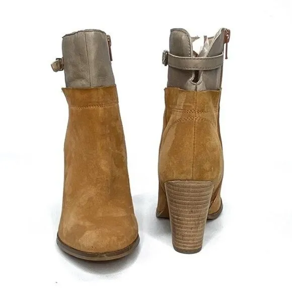 SEYCHELLES Tan and Gray Leather Ankle Boots 8