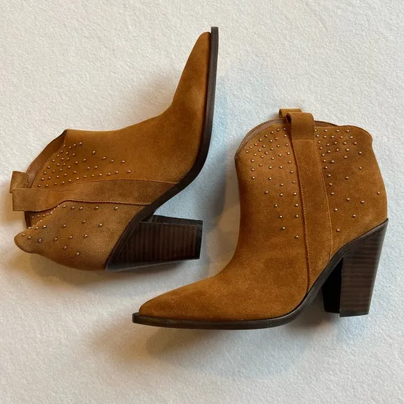 SIGERSON MORRISON Kalie Tan Suede Micro Stud Boots