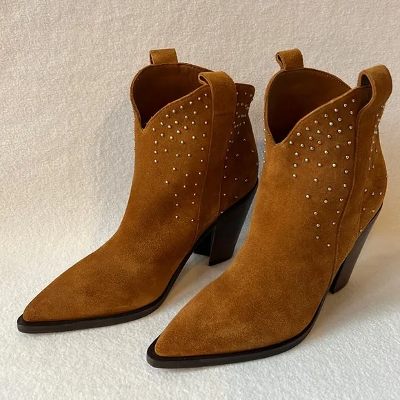 SIGERSON MORRISON Kalie Tan Suede Micro Stud Boots