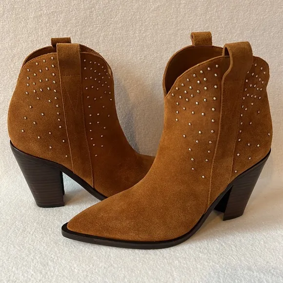 SIGERSON MORRISON Kalie Tan Suede Micro Stud Boots