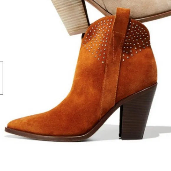 SIGERSON MORRISON Kalie Tan Suede Micro Stud Boots