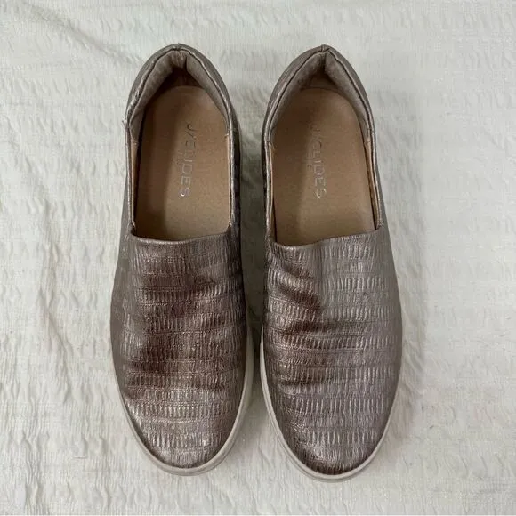 Silver J-Slides Slip-on Shoes- Size 8