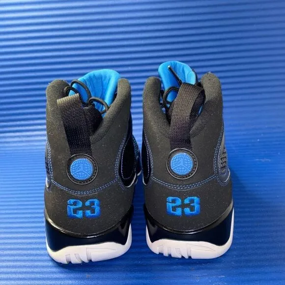 Size 10.5- Men’s Nike Jordan 9 Retro Photo Blue Black White Shoes 302370-007