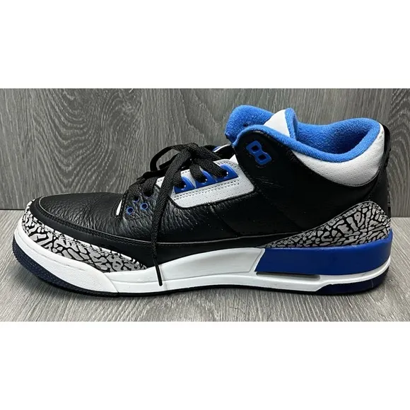 Size 12 Nike Air Jordan 3 Retro Sport Blue Black Royal White 136064-007