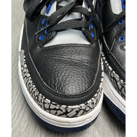 Size 12 Nike Air Jordan 3 Retro Sport Blue Black Royal White 136064-007