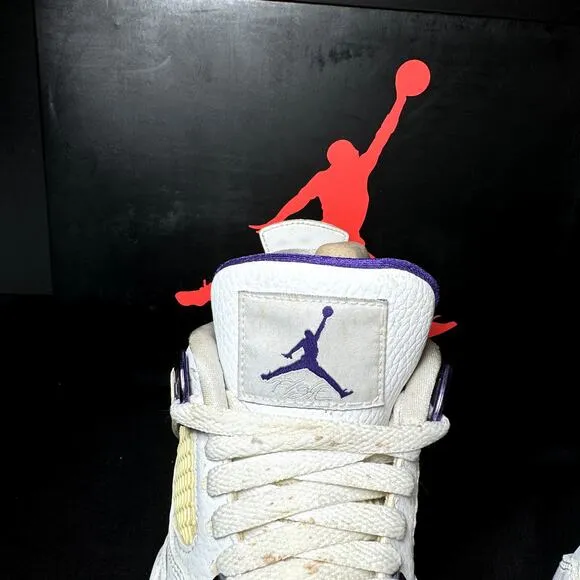 Size 4.5 - Nike Air Jordan 4 Retro GS Purple Metallic Men's Shoes
