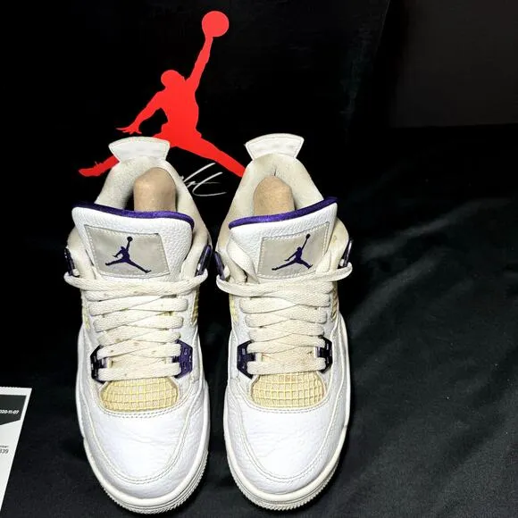 Size 4.5 - Nike Air Jordan 4 Retro GS Purple Metallic Men's Shoes