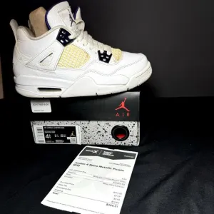 Size 4.5 - Nike Air Jordan 4 Retro GS Purple Metallic Men's Shoes