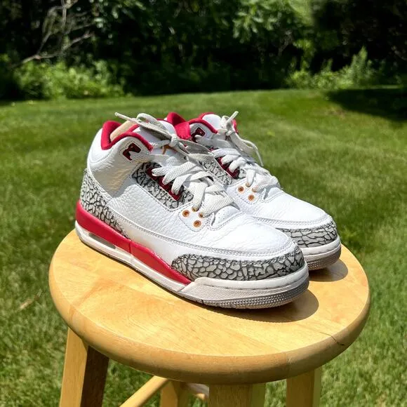 Size 6 - Nike Air Jordan 3 Retro GS Cardinal Red Men's Shoes - Ships Now