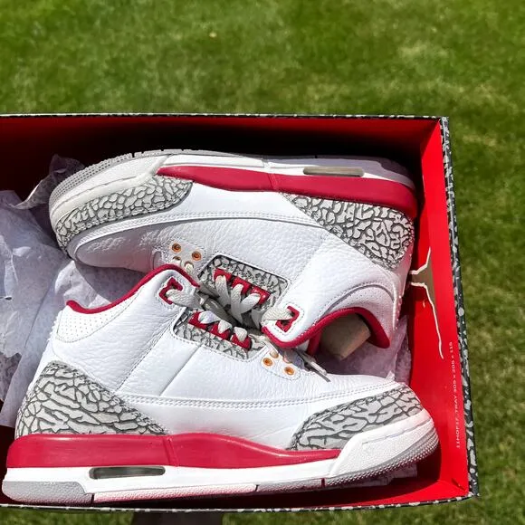Size 6 - Nike Air Jordan 3 Retro GS Cardinal Red Men's Shoes - Ships Now