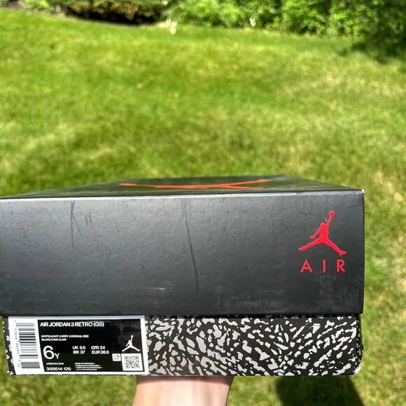 Size 6 - Nike Air Jordan 3 Retro GS Cardinal Red Men's Shoes - Ships Now