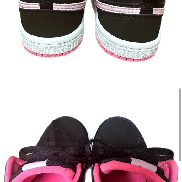 Size 6c Nike Jordan's Mid 1 Black Pink sneakers