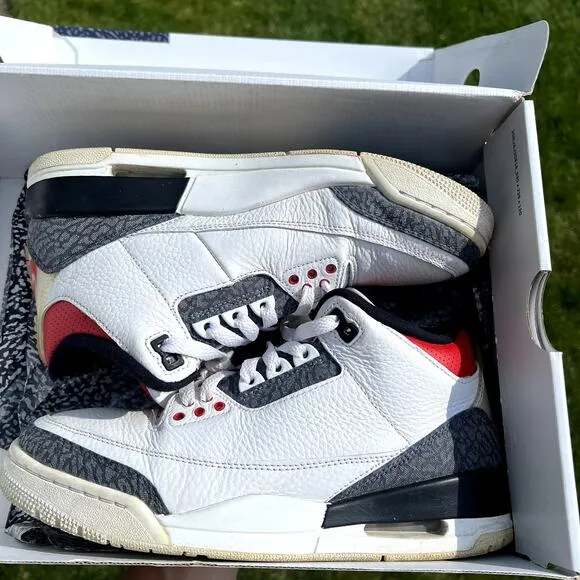 Size 8 - Nike Air Jordan 3 Retro Denim SE Fire Red Men's Shoes - Ships Now