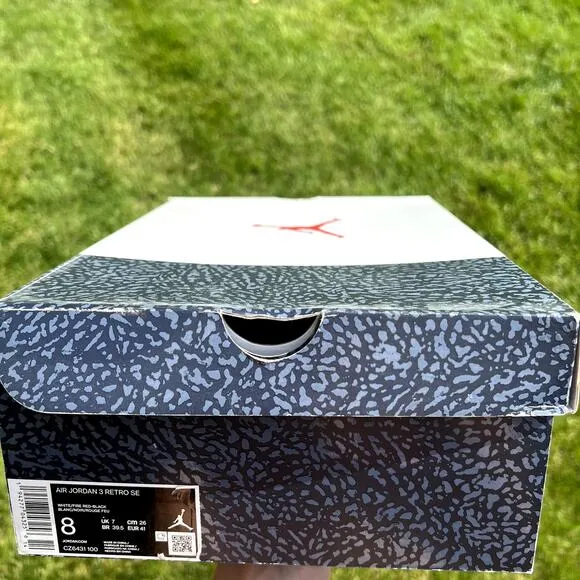 Size 8 - Nike Air Jordan 3 Retro Denim SE Fire Red Men's Shoes - Ships Now