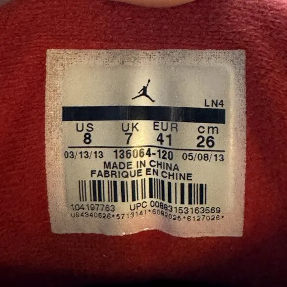 Size 8 - Nike Air Jordan 3 Retro Fire Red 2013 Men's Shoes