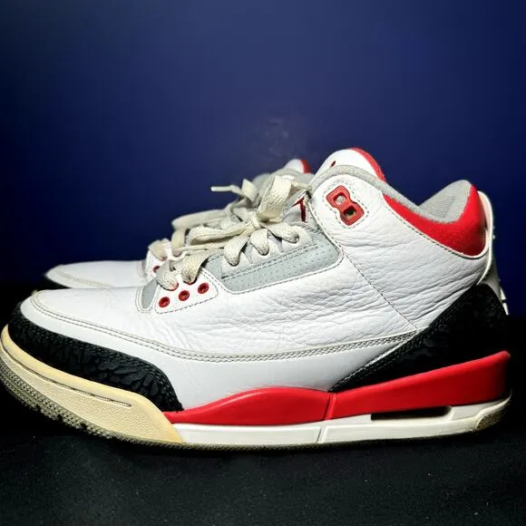 Size 8 - Nike Air Jordan 3 Retro Fire Red 2013 Men's Shoes