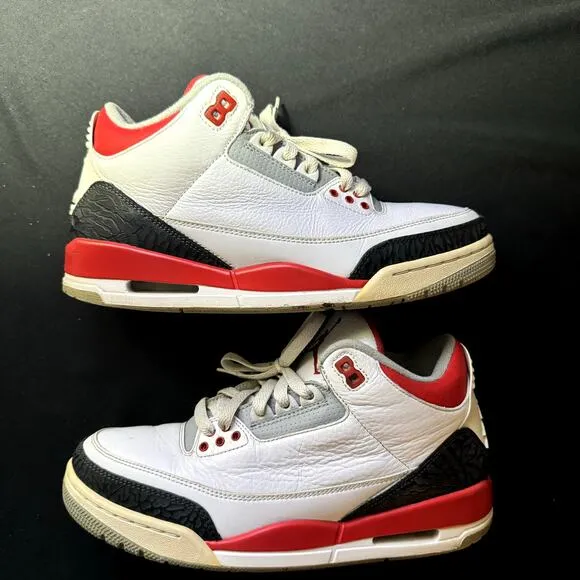 Size 8 - Nike Air Jordan 3 Retro Fire Red 2013 Men's Shoes