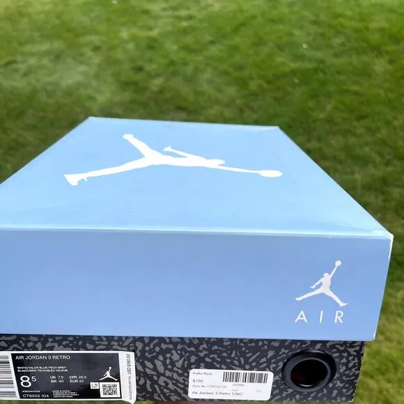 Size 8.5 - Nike Air Jordan 3 Retro UNC Men's Shoes - Ships Now