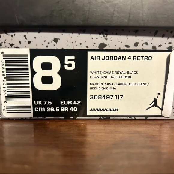 Size 8.5 Nike Air Jordan 4 Retro Motorsports Men's Shoes 308497 117
