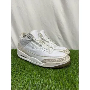 Size 9 Air Jordan 3 Shoes Mens Retro Triple White Pure Money Sneakers 136064-111