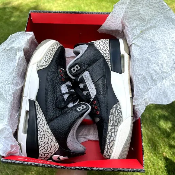 Size 9.5 - Nike Air Jordan 3 Retro OG Black Cement 2018 Men's Shoes - Ships Now