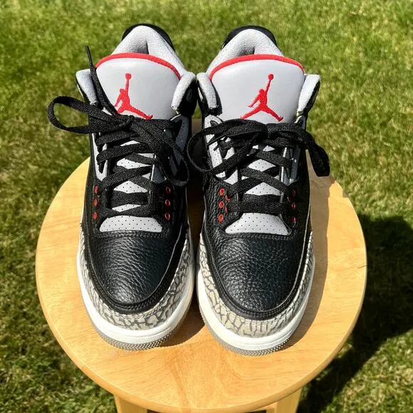 Size 9.5 - Nike Air Jordan 3 Retro OG Black Cement 2018 Men's Shoes - Ships Now