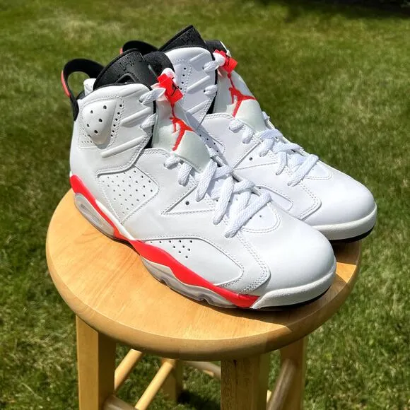 Size 9.5 - Nike Air Jordan 6 Retro White Infrared 2014 Men's Shoes - Ships Now
