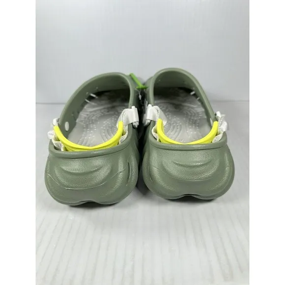 Size 9M/11W CROCS Echo Clog Moss Green Vert Mousse 207937-308 Slip On Shoes NEW